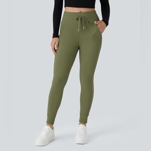 SoftlyZero™ Plush High Waisted Drawstring Pocket Plain Full Length Joggers large